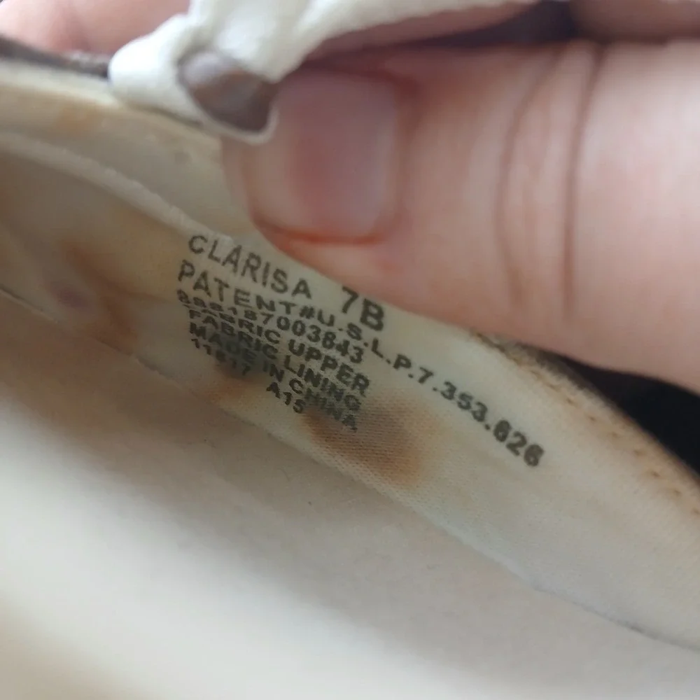 Chaps Clarisa Cream Espadrille Wedge Sandals Women Size 7B Slingback Tan‎